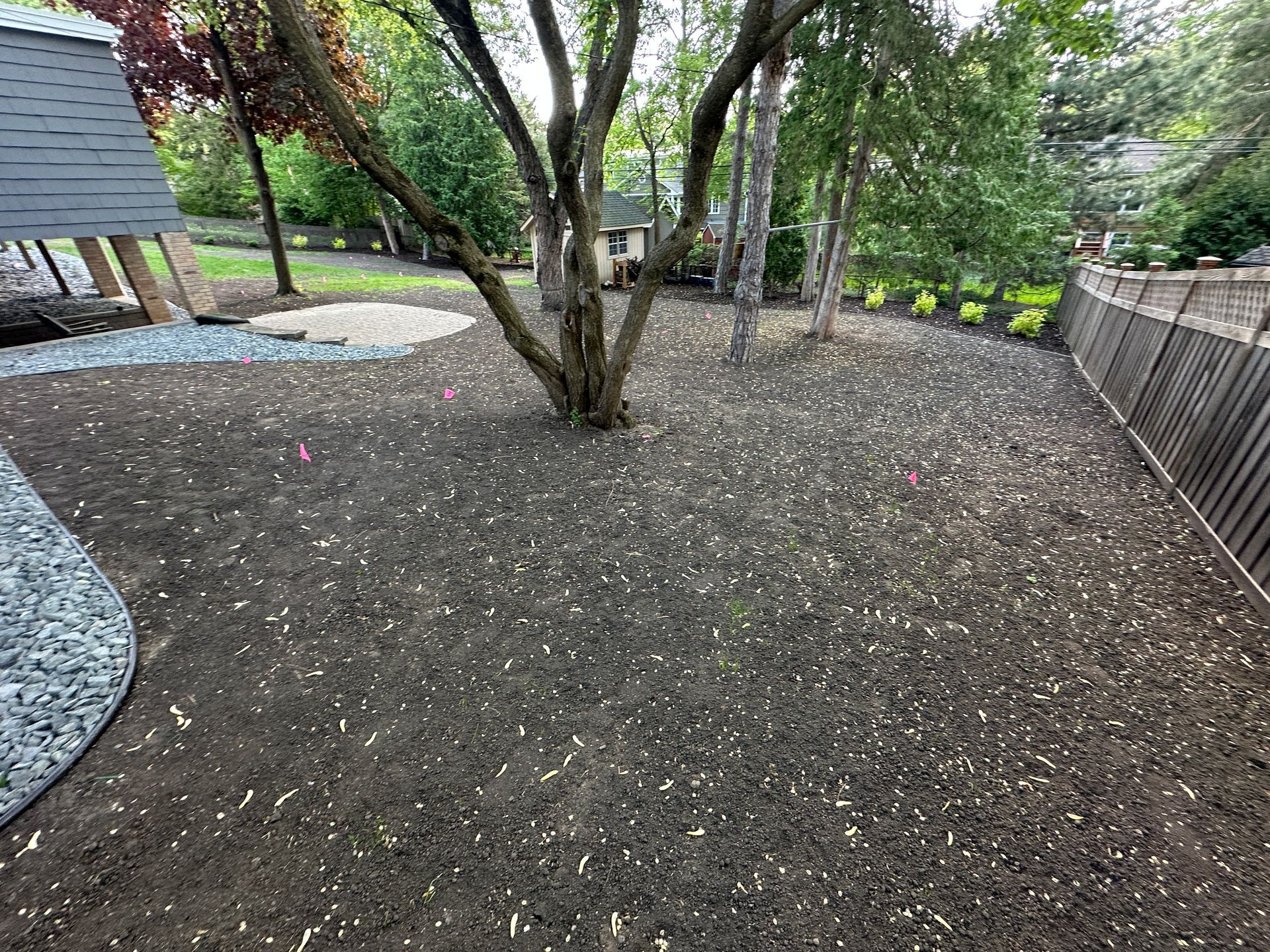 After Pictures of a Lawn KG smoothed out with Topsoil