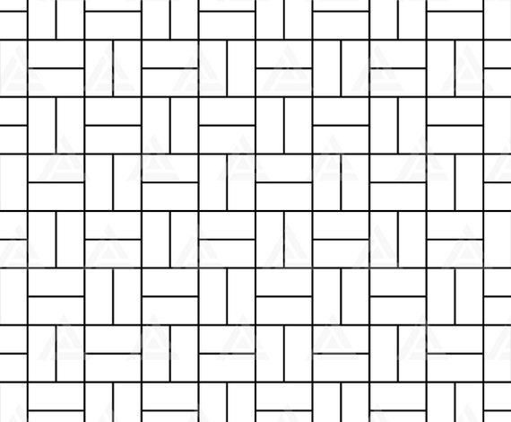 A seamless pattern of black and white bricks on a white background.