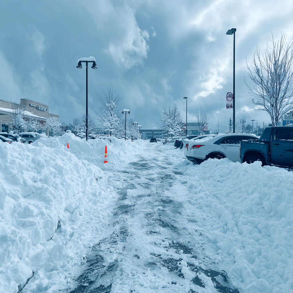 heavy snow commercial ing lot