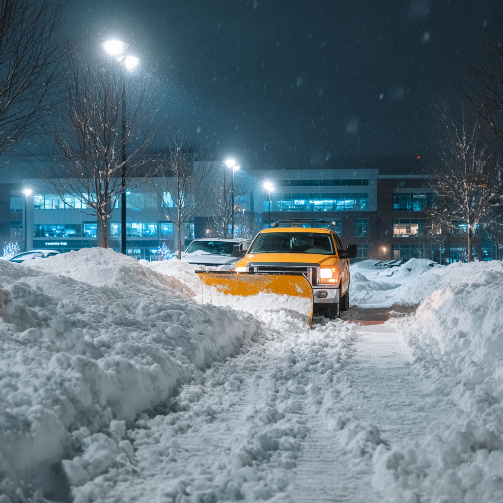 snow removal in parking lot in Minnetonka, MN