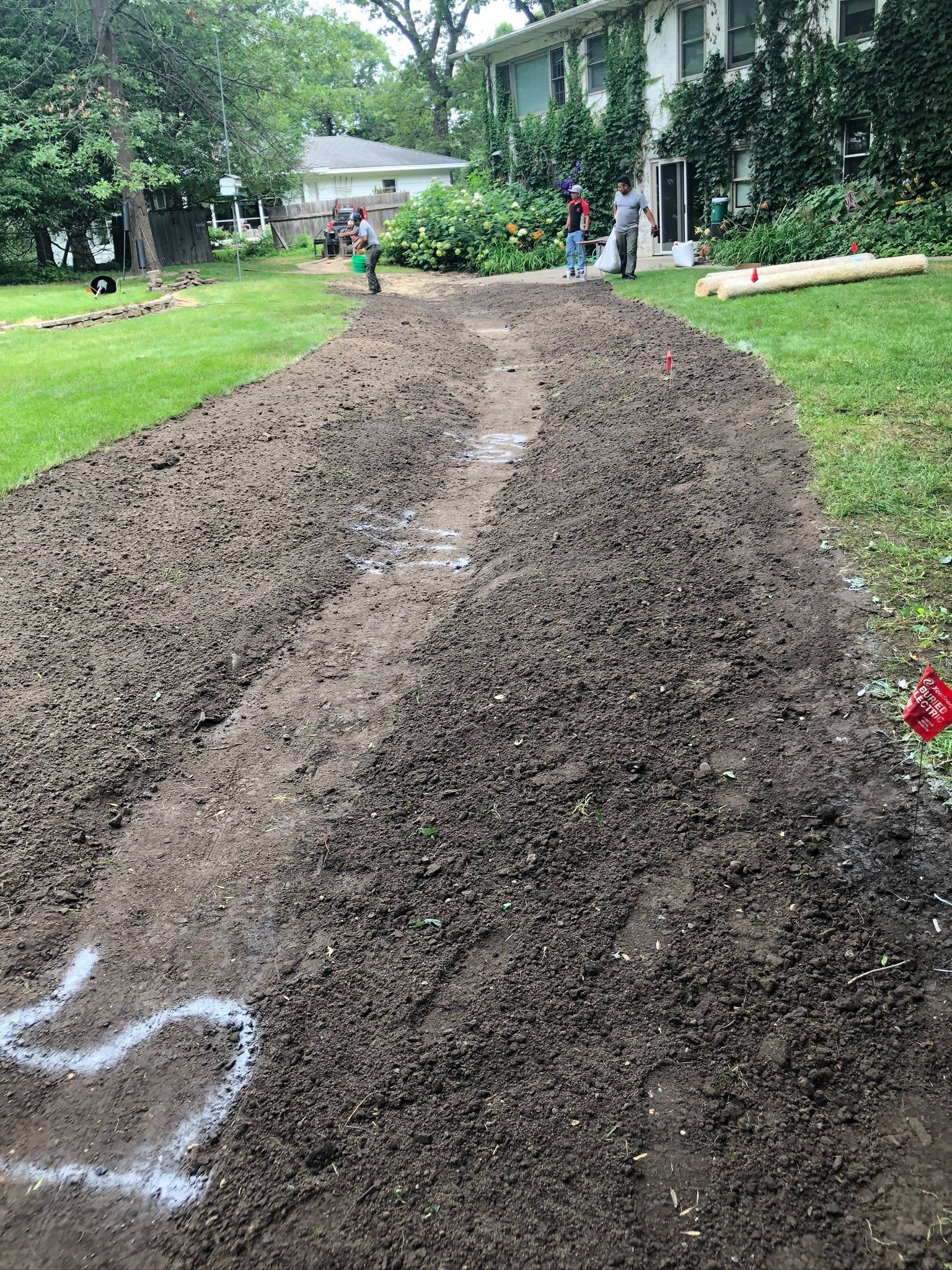 Swale grading outdoor drainage Minneapolis 