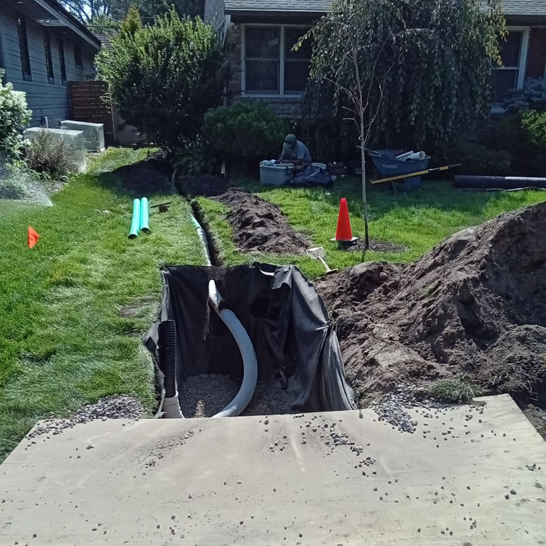 Dry well we installed in Minneapolis to hold an absorb water collected from downspouts and sump pump 