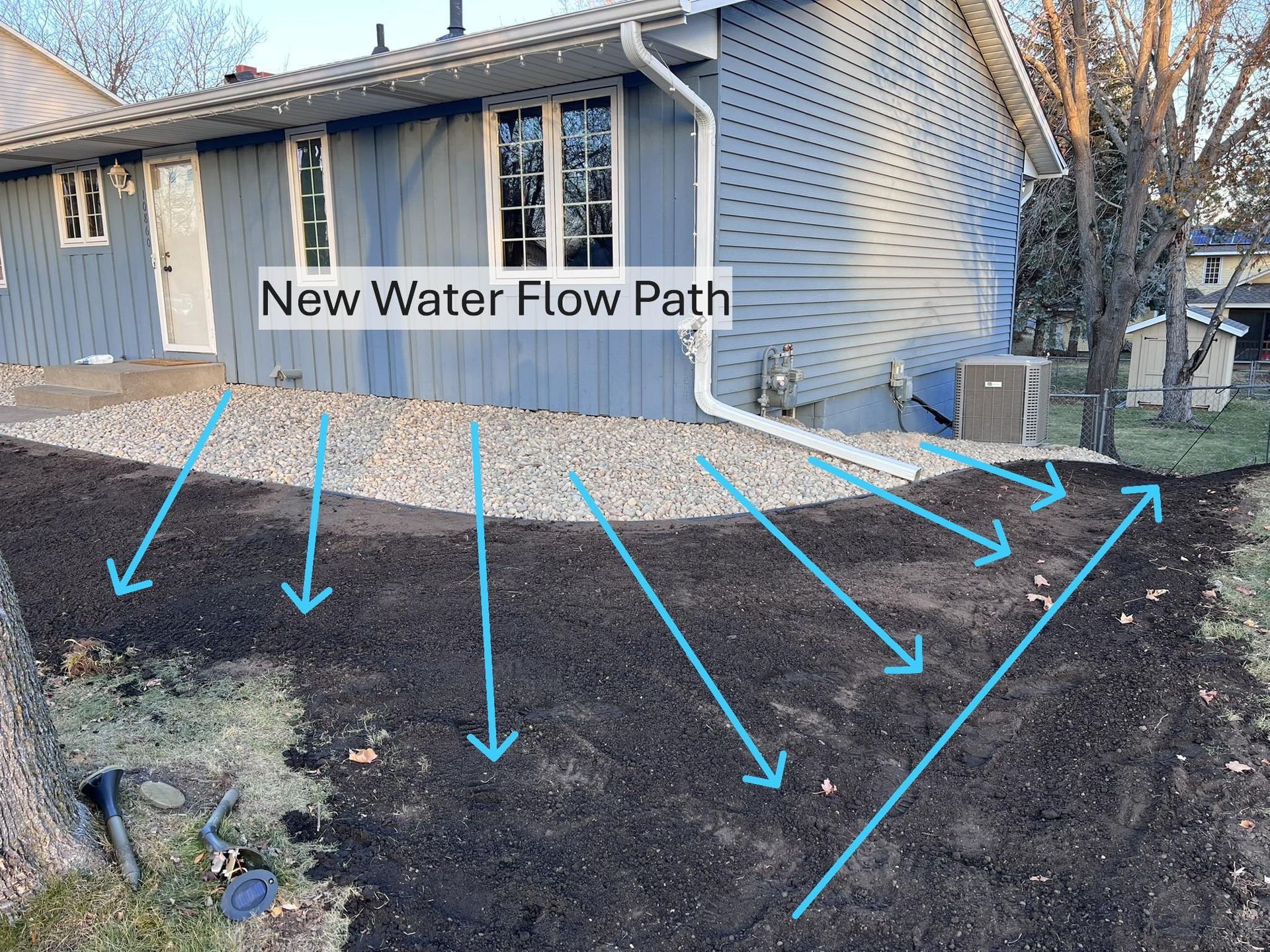 front yard regrading for better drainage to prevent water damage to basement KG Landscape MN 