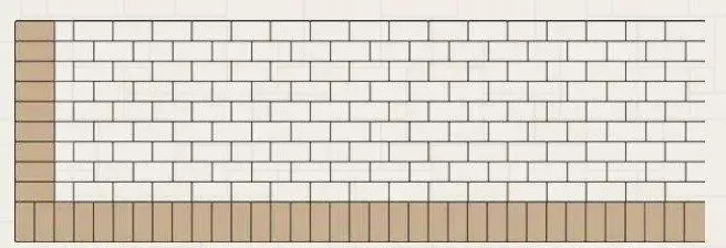 A picture of a brick wall with a brown border.