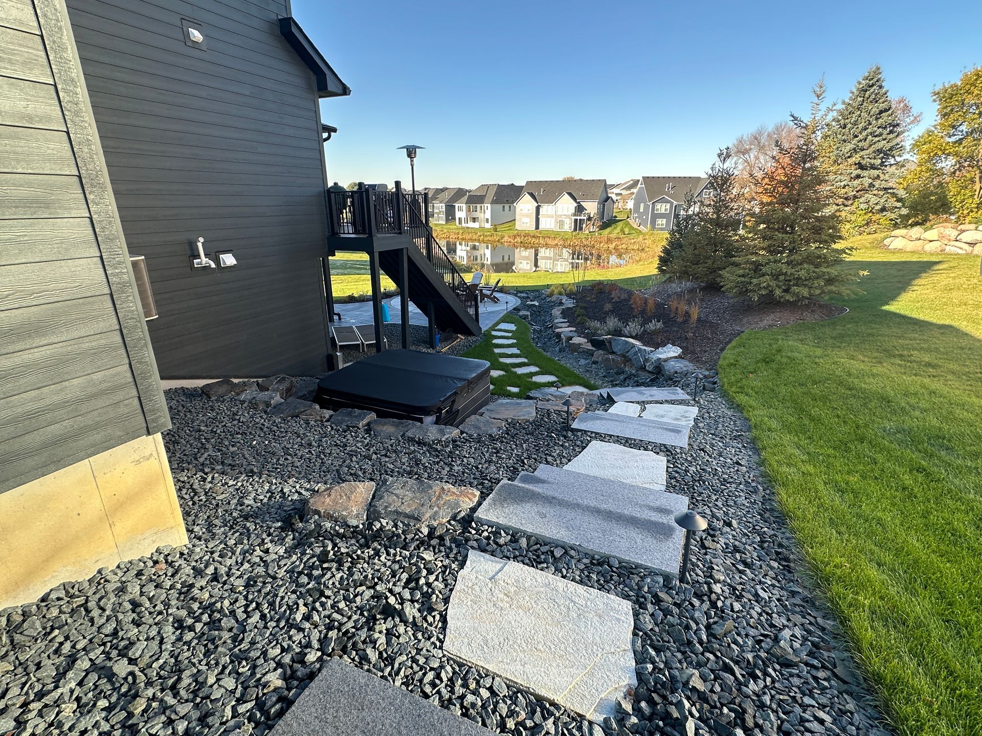 new steps rock beds built into a hill landscaping