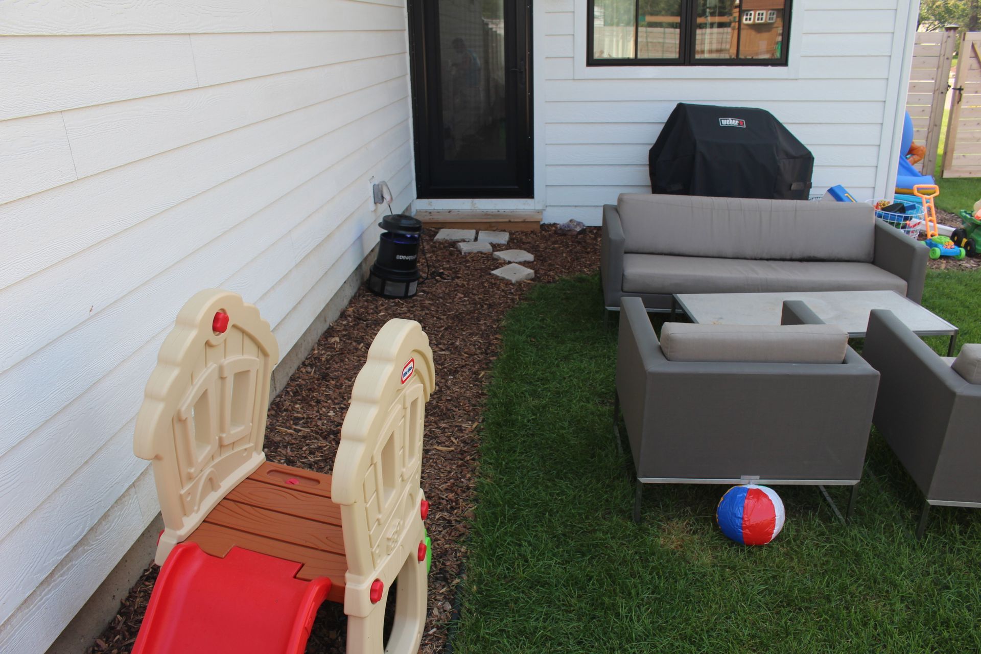 Before no patio or pergola yet. 