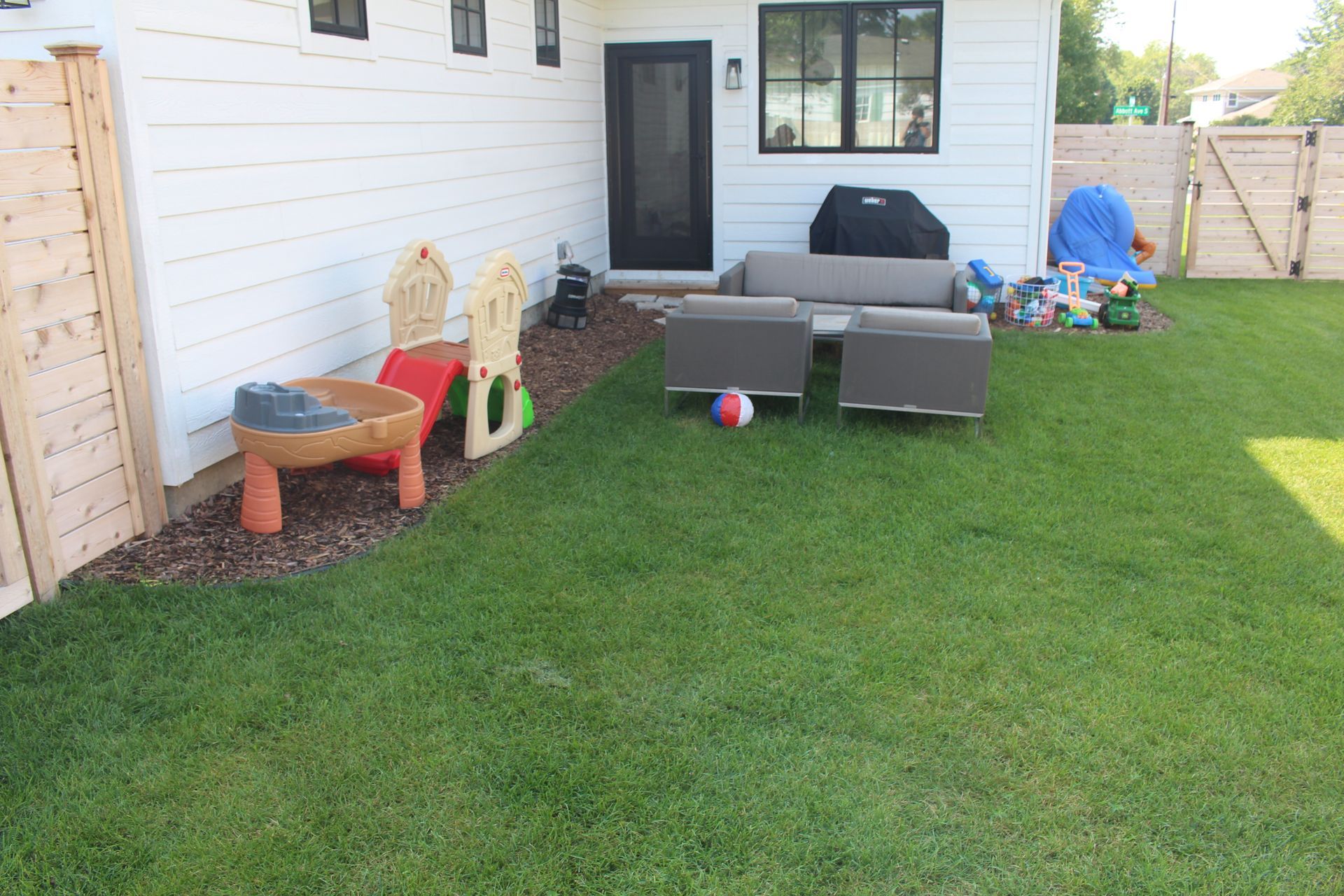 Before photo of small backyard not being maximized in Edina, MN.
