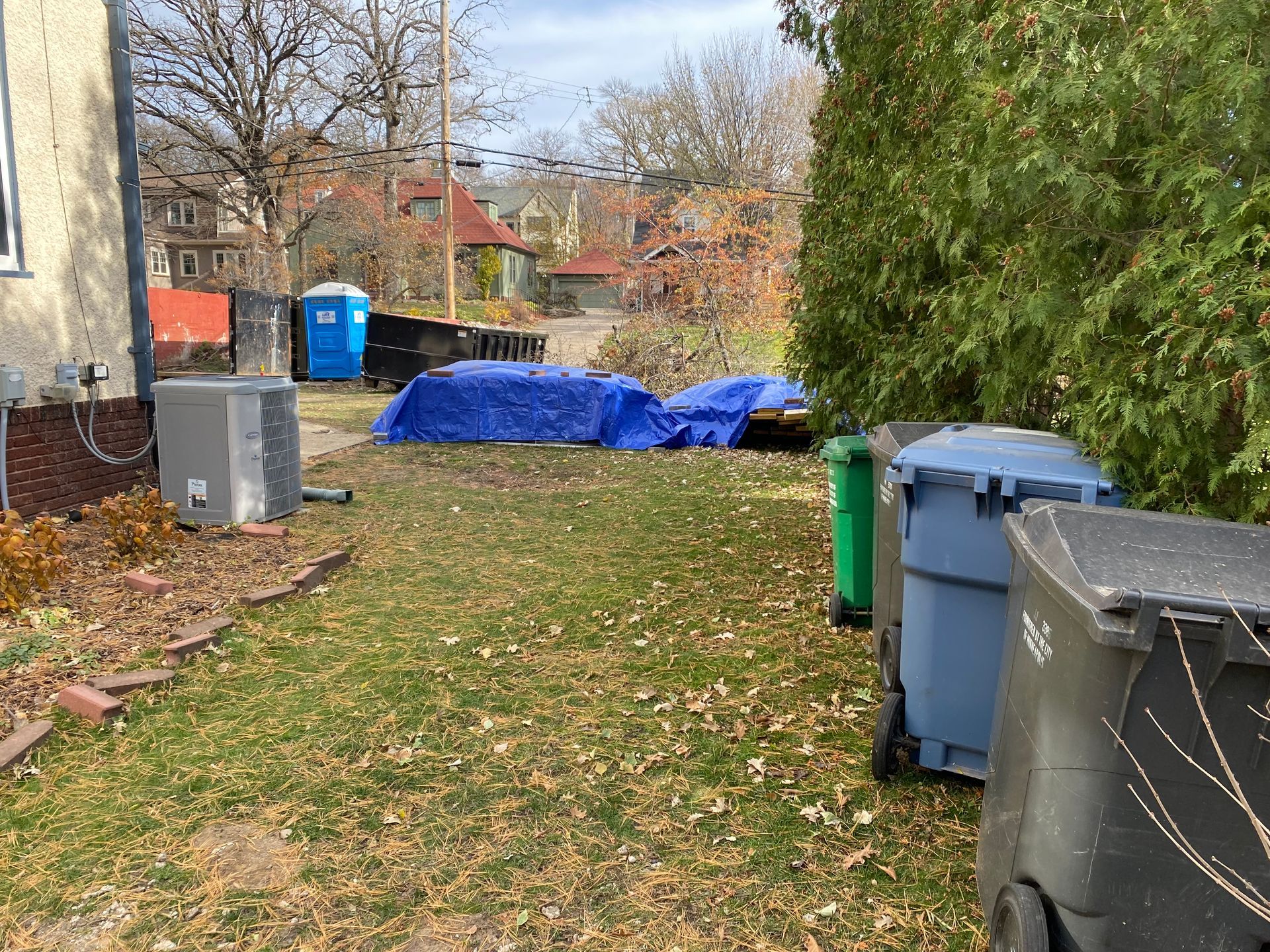 Before: small garage was torn down as part of remodel project