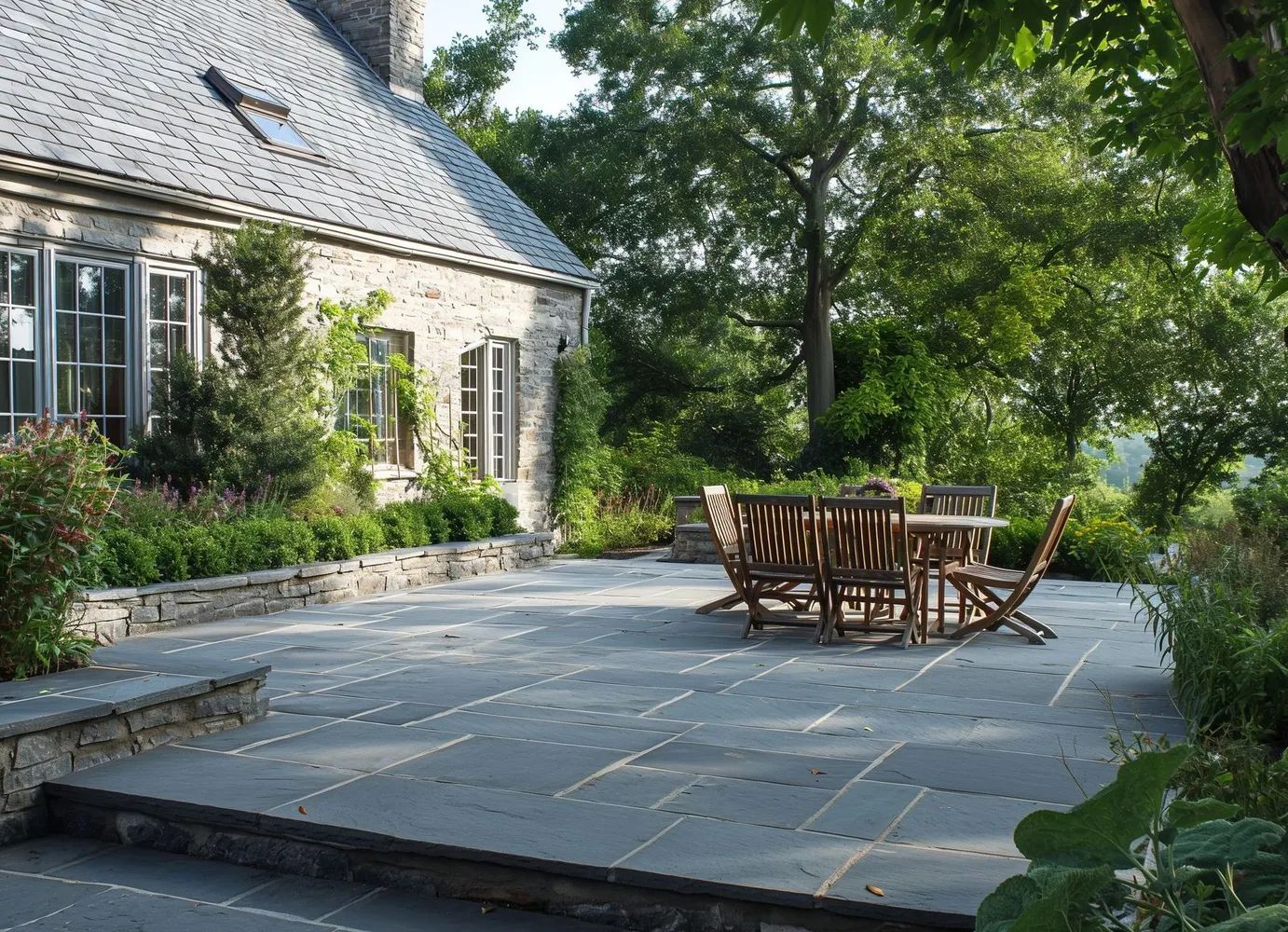 Nice bluestone patio large size stones MN