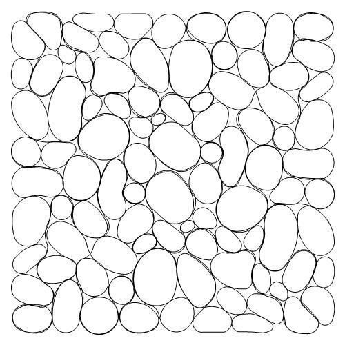 A black and white drawing of a pile of rocks on a white background.