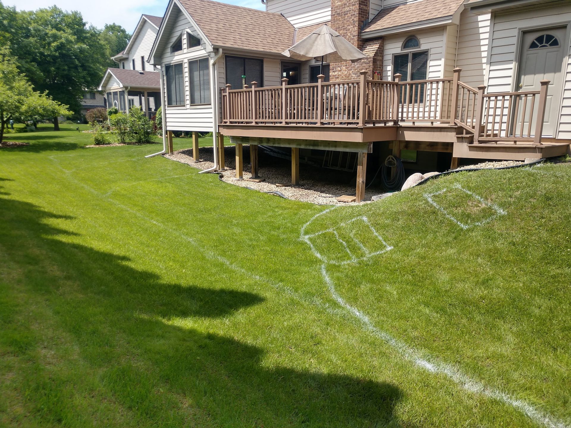 Hill area marked for new steps location 