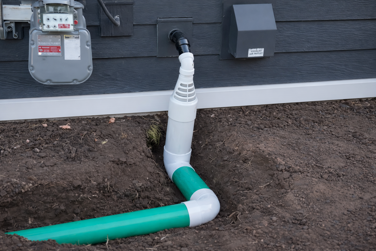 New underground sump pump water discharge system we installed for a customer in Minneapolis MN