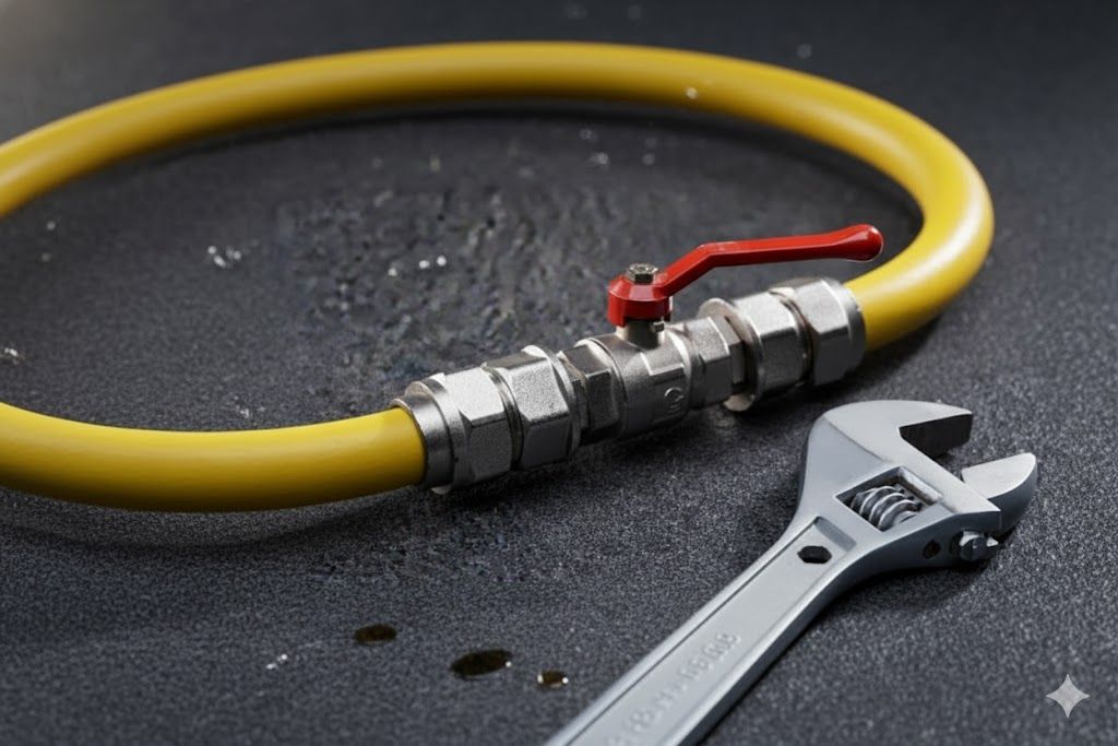 Gas line installation for HVAC