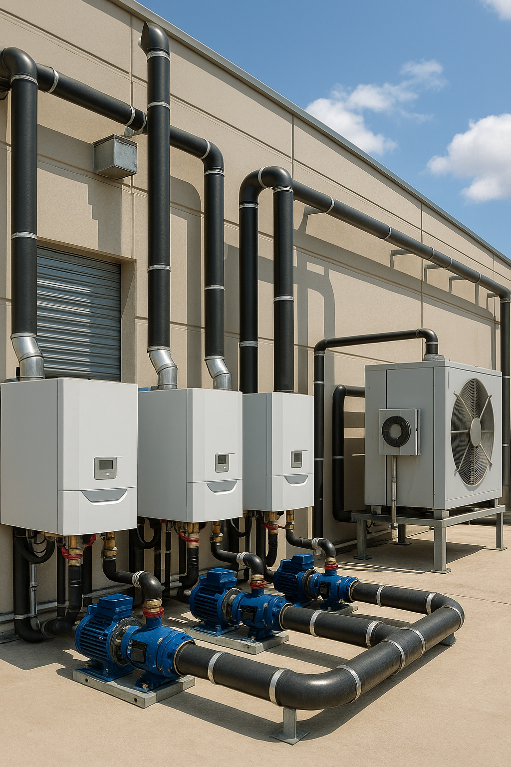 Hydronic heating with gas-fired boilers