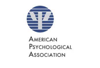 Logo of the American Psychological Association. A blue circle contains a stylized gray 