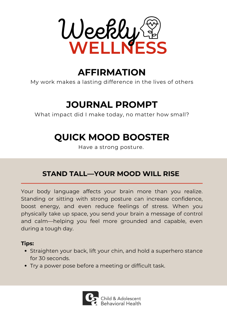 Woman in teal shirt, smiling with eyes closed, holding a red heart against a pink background.