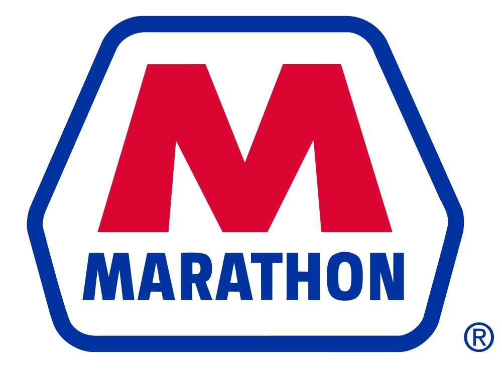 Marathon gas station logo: red