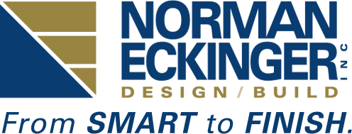 Logo for Norman Eckinger Inc., a design and build firm, with tagline