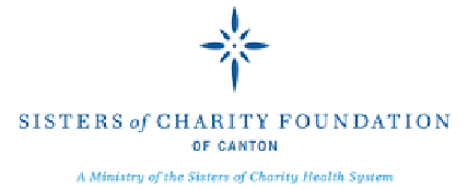 Logo of the Sisters of Charity Foundation of Canton with a blue star symbol. Text at the bottom reads