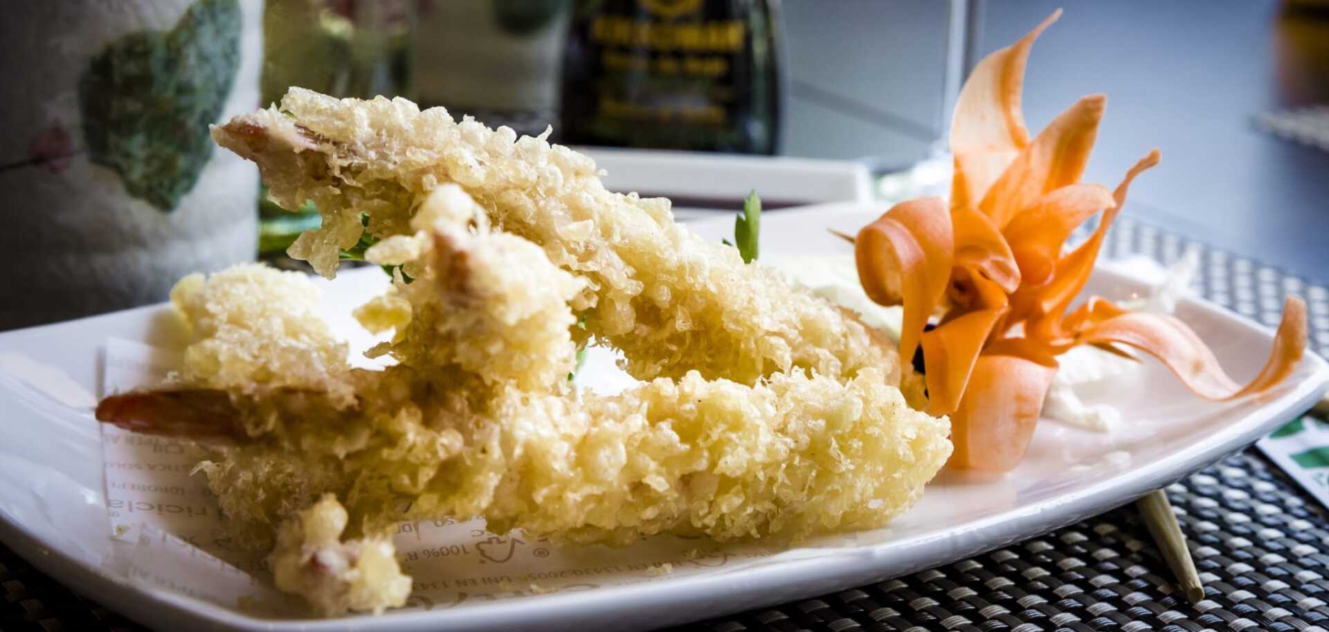 gamberi in tempura in un ristorante giapponese a Bari all you can eat