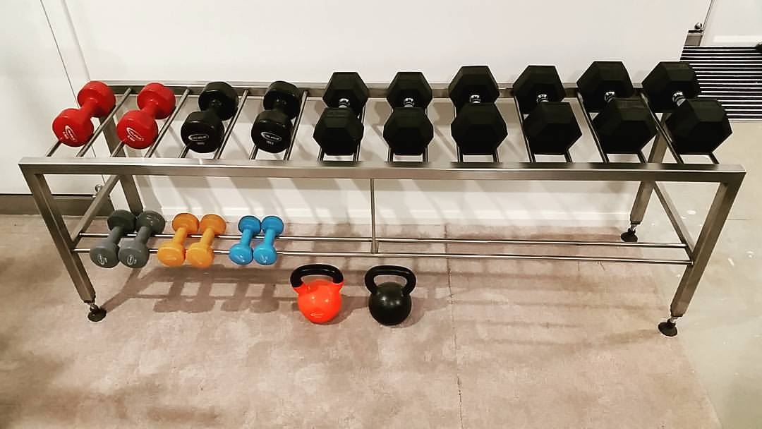Stainless Steel Dumbell Rack — Woolgoolga, NSW — RT Welding Services Pty Ltd