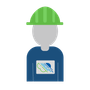 icon of a man in a hard hat for onsite monitoring
