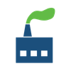 icon of a manufacturing facility producing smog