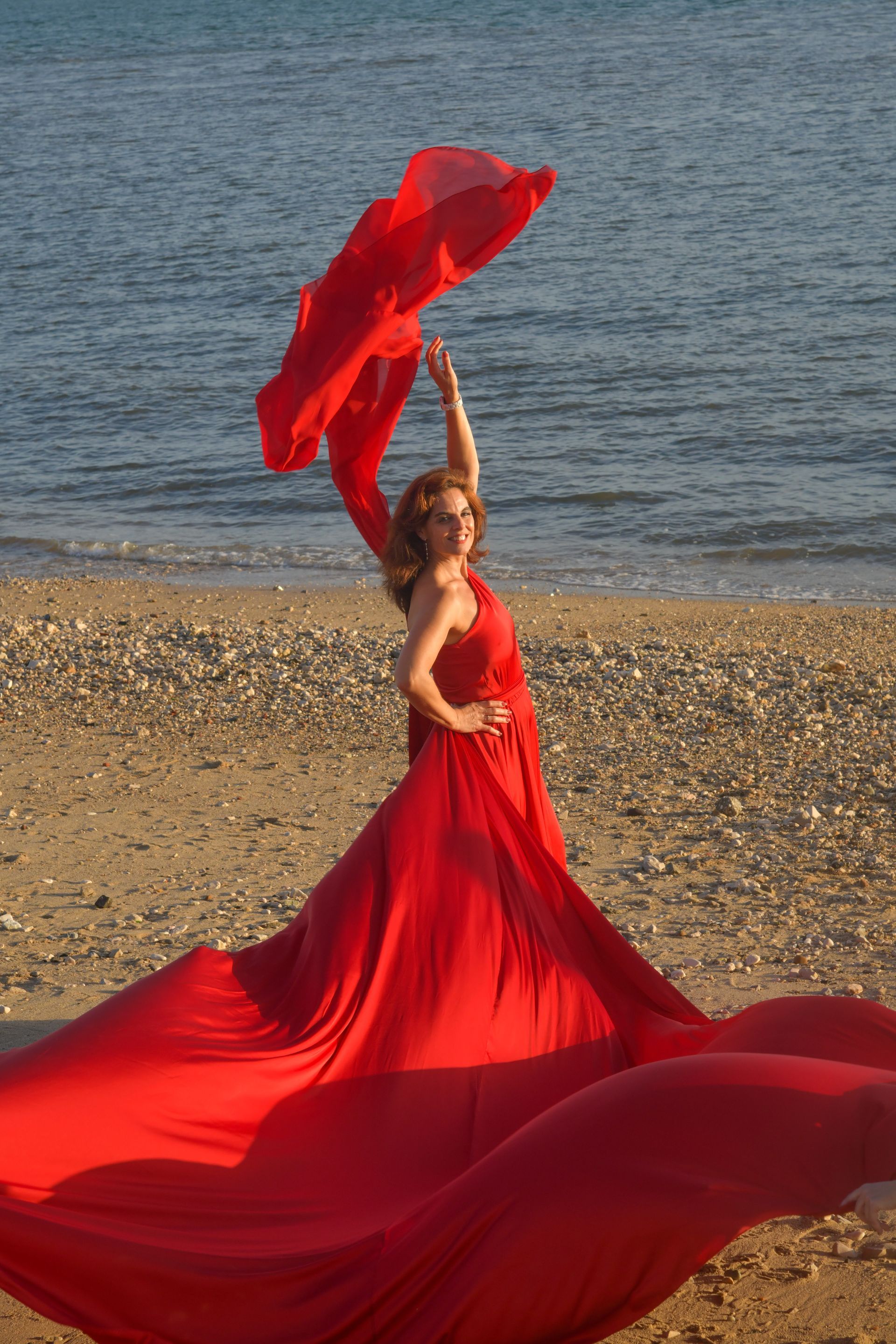 Red Flying Dress Beach