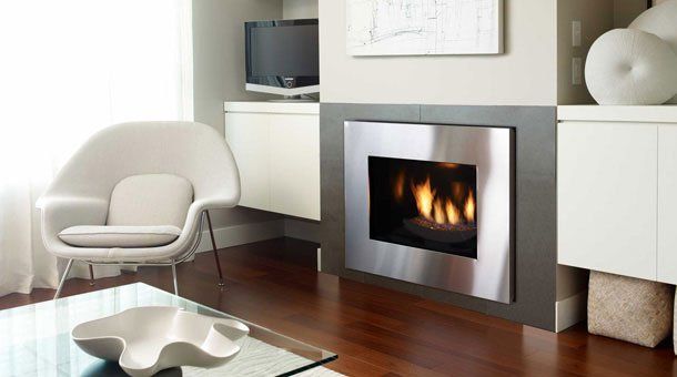 Sleek metal fireplace — Freehold, NJ — Fireside Pros