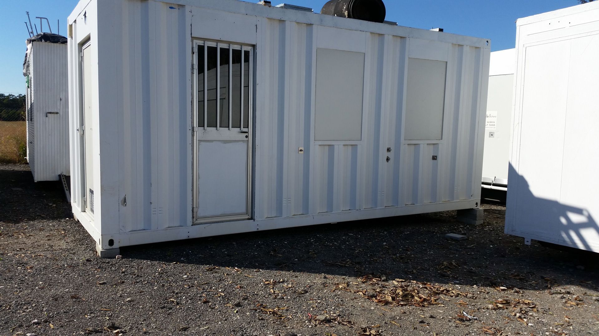 Container Storage with Secure Door Railings — Palm Beach, QLD — Container Kitchens & Shops