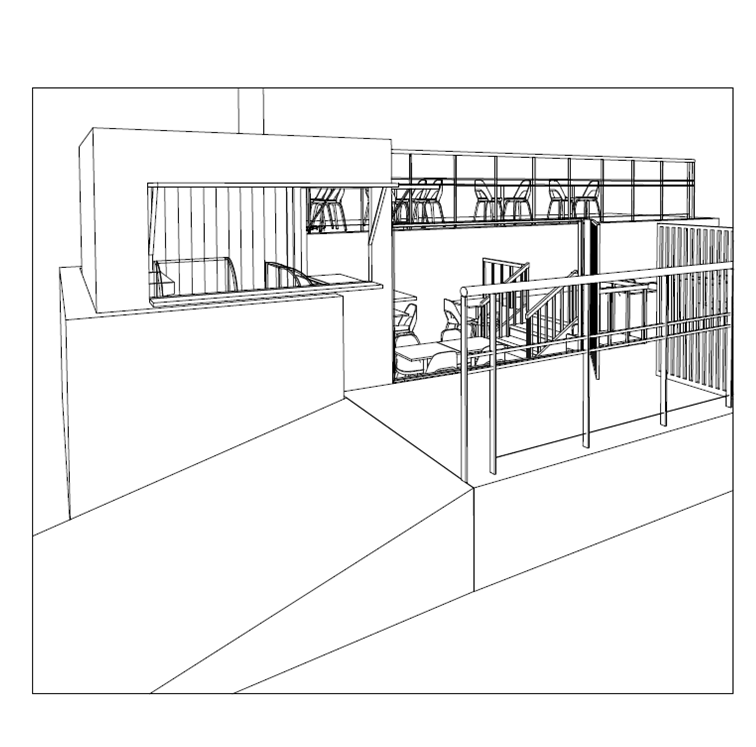 Draft of Container Shop Ramp — Palm Beach, QLD — Container Kitchens & Shops