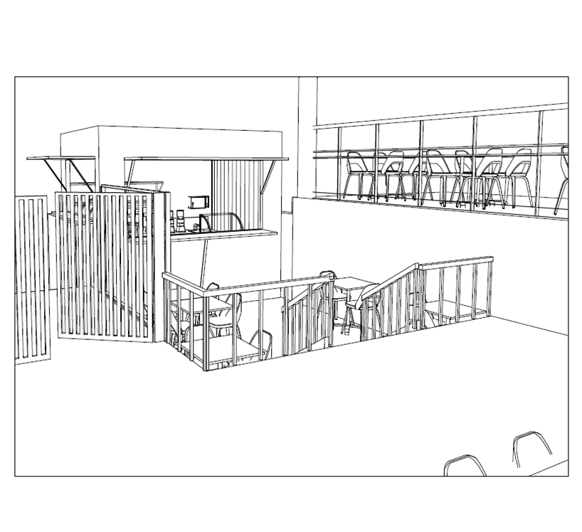 Draft of Container Shop with Underground Dinning — Palm Beach, QLD — Container Kitchens & Shops