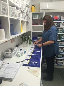 Pharmacist checking the medicine