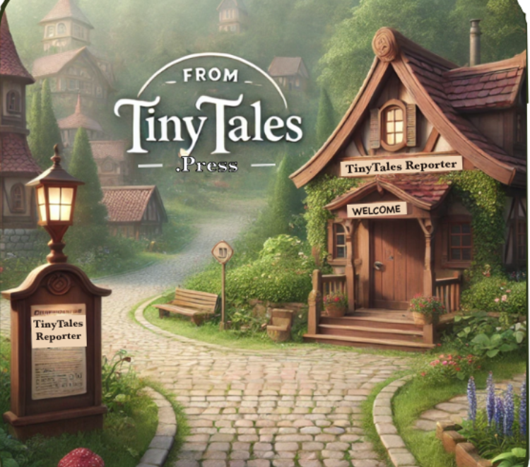 A poster for tiny tales shows a fairy tale village