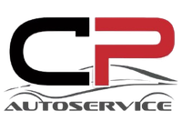 Logo per CP Autoservice, con le lettere nere 