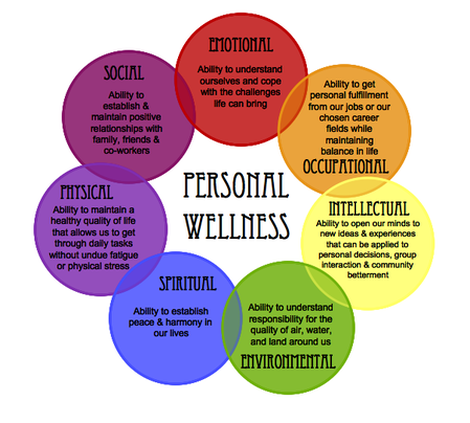 A diagram showing the different types of personal wellness