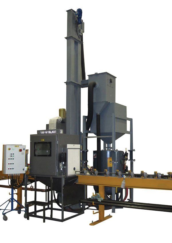 custom pipe blasting cabinet for steel shot and grit