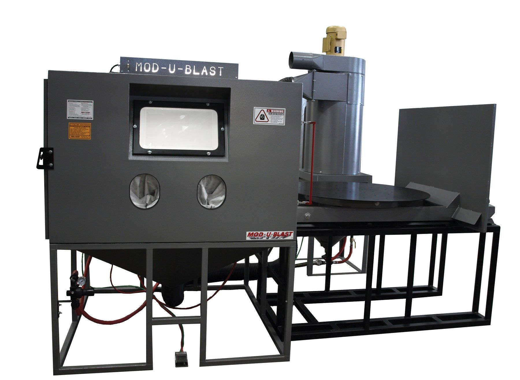 blast cabinet with built in turntable