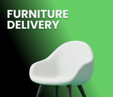 White chair against green and black gradient background,