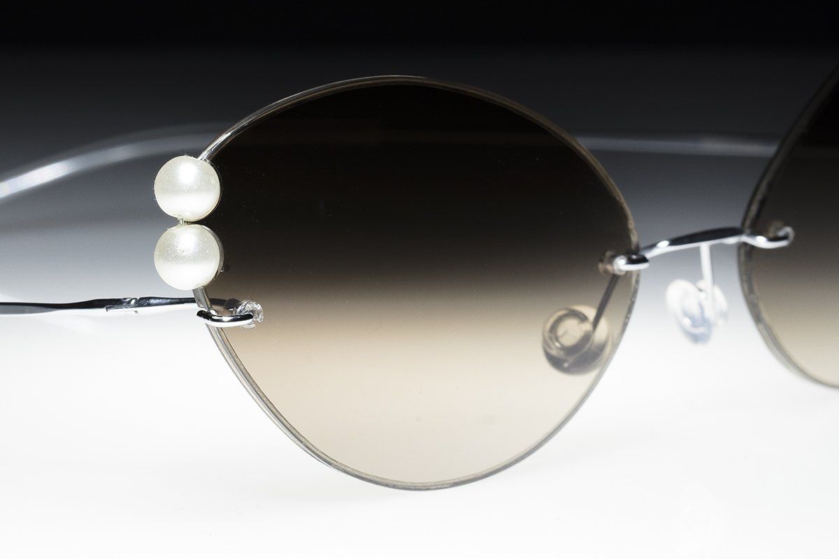 occhiali da sole donna senza montatura con perle unici