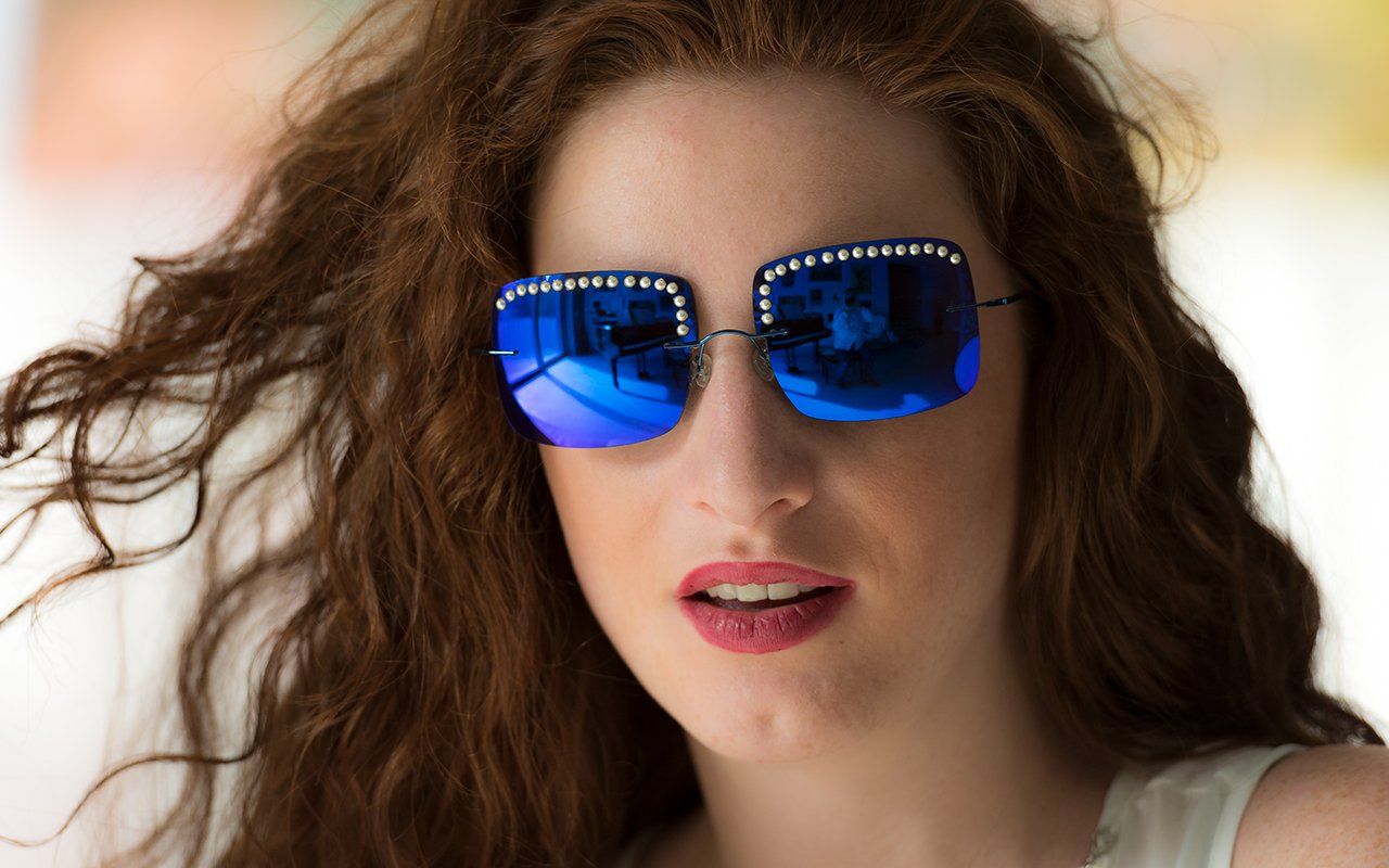 titanium rimless sunglasses