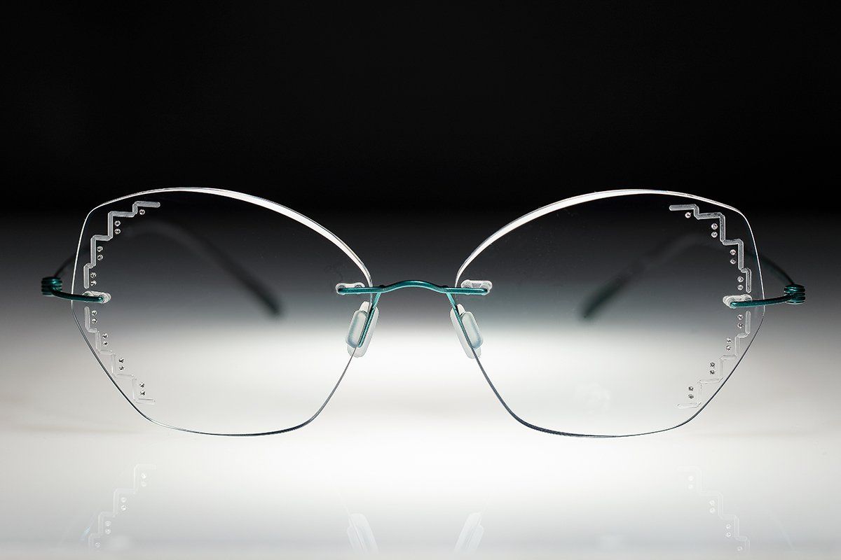 occhiali senza montatura con brillanti