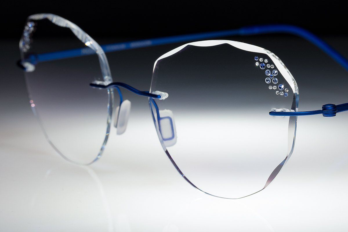 occhiali gioiello leggerissimi senza montatura personalizzati a mano