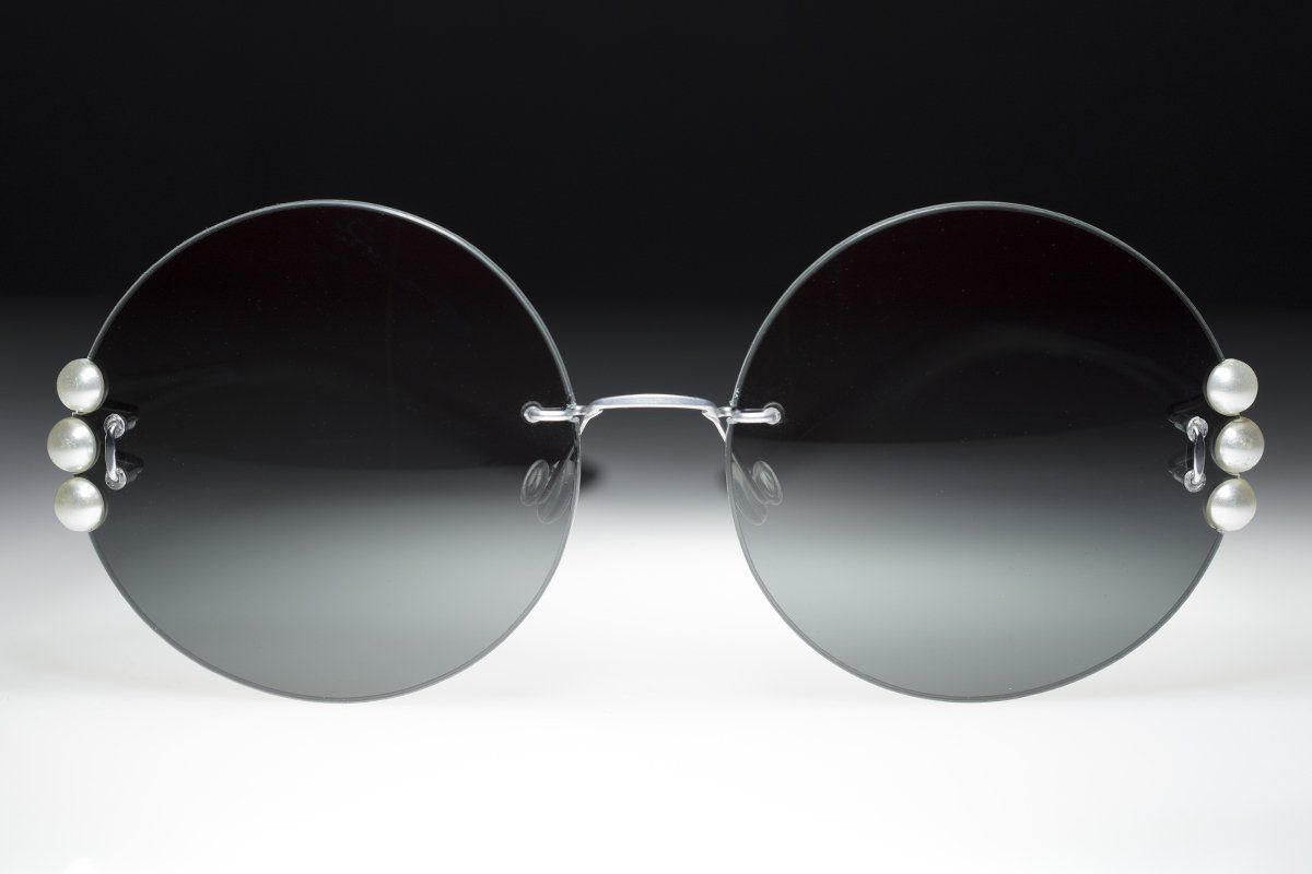 occhiali sole rotondi con perle senza montatura Leggerissimi