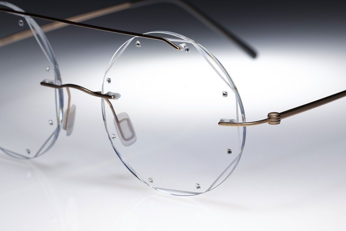 jewelled rimless glasses