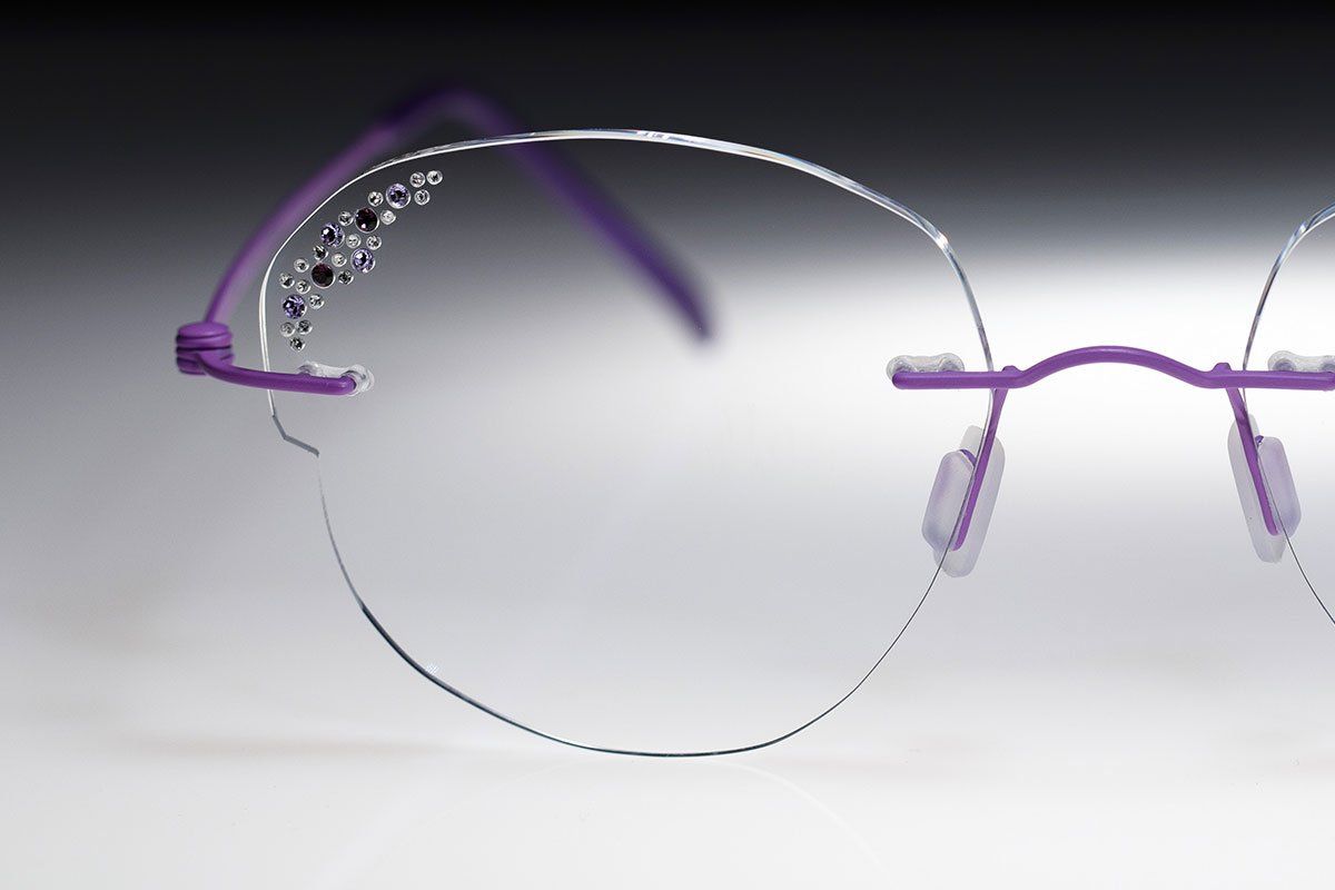 light jeweled frameless glasses for reading