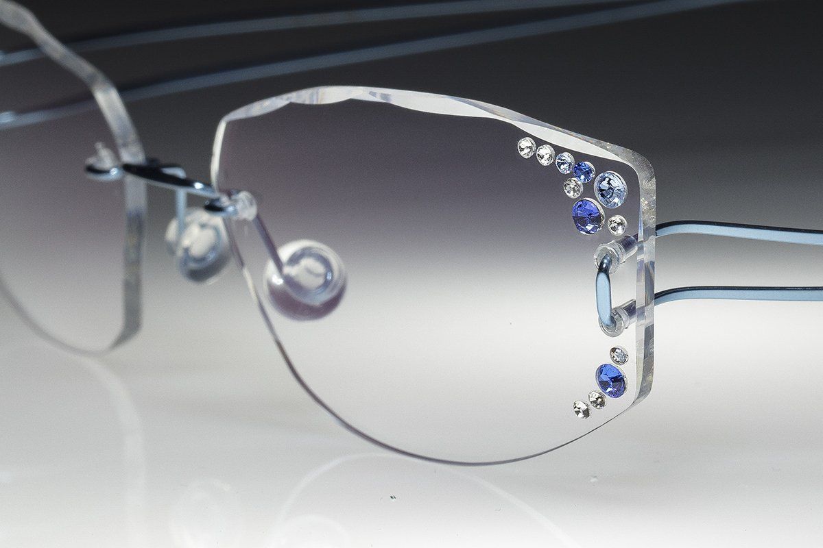 light jewelled rimless glasses