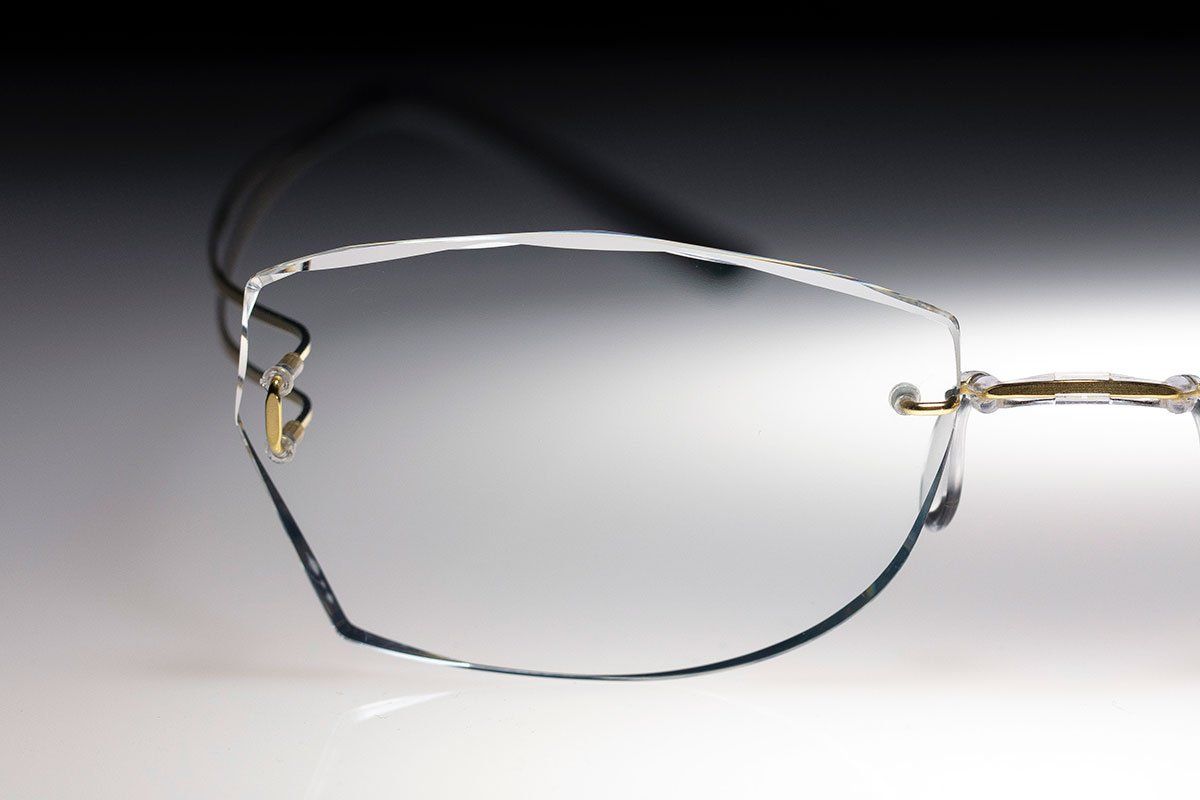 light jewelled rimless glasses customized by hands