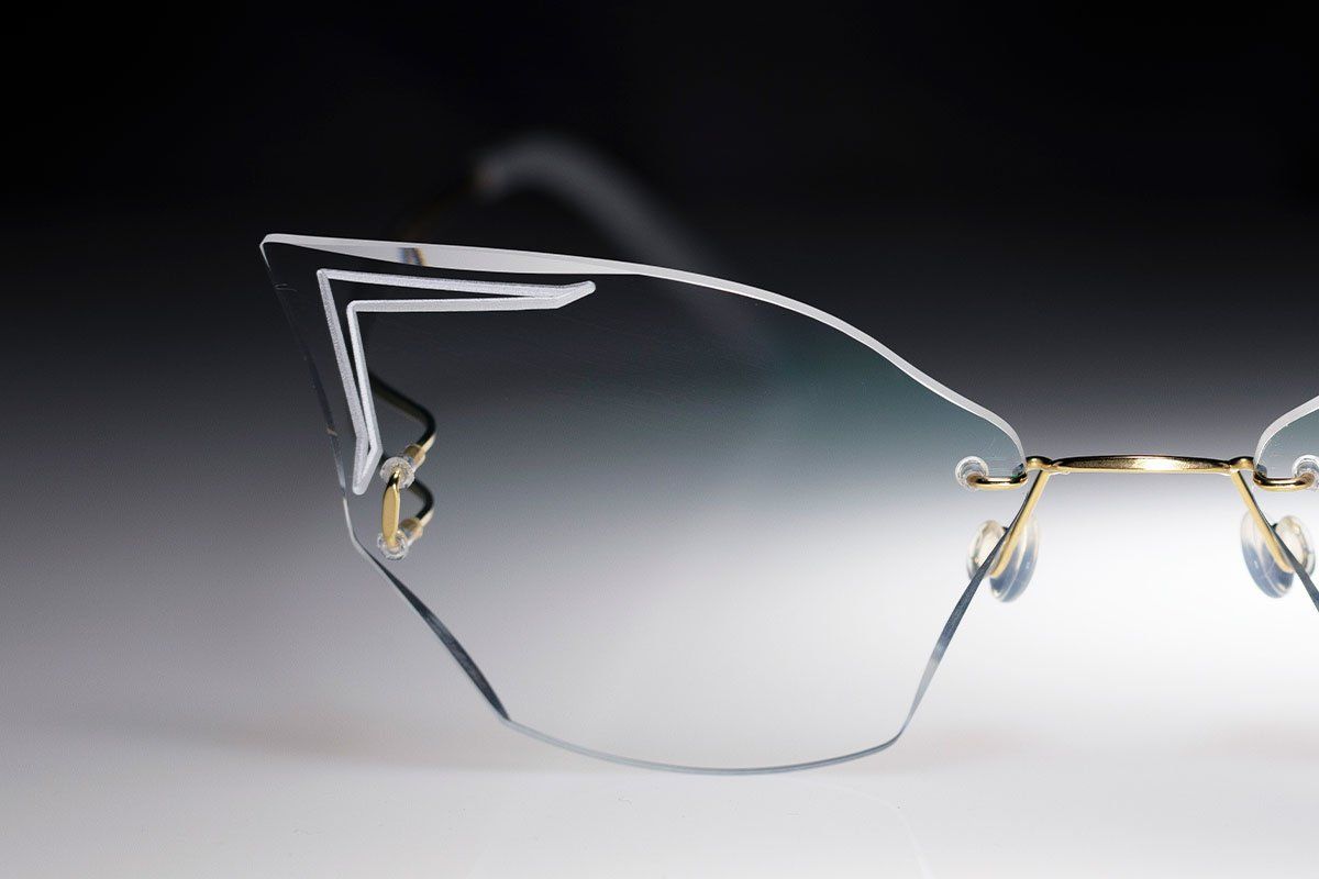light jeweled rimless glasses customized by hands