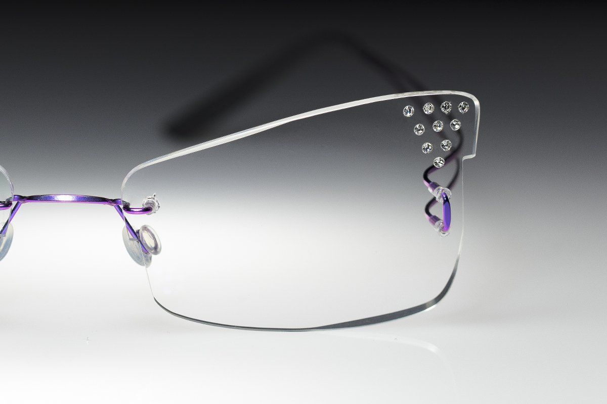 light glasses with diamonds